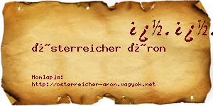 Österreicher Áron névjegykártya